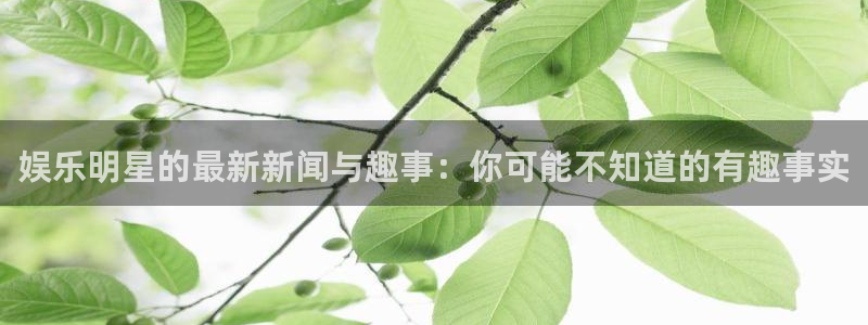 天富平台,apk.：娱乐明星的最新新闻与趣事：你可能不知道的有趣事实