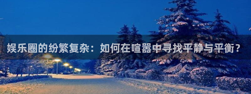壹号app官网版下载：娱乐圈的纷繁复杂：如何在喧嚣中寻找平静与平衡？